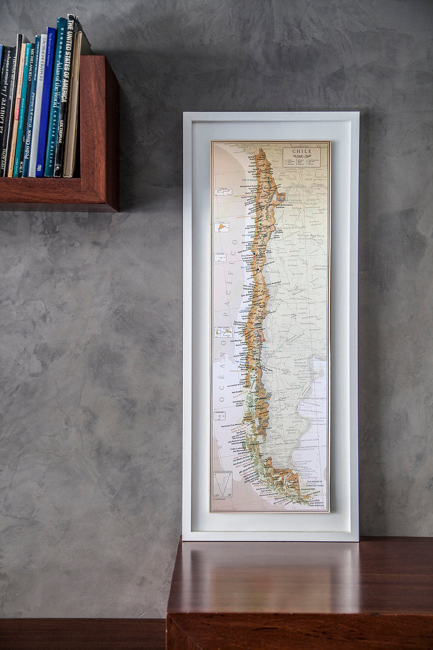 MAPA PINS CHILE MARCO BLANCO