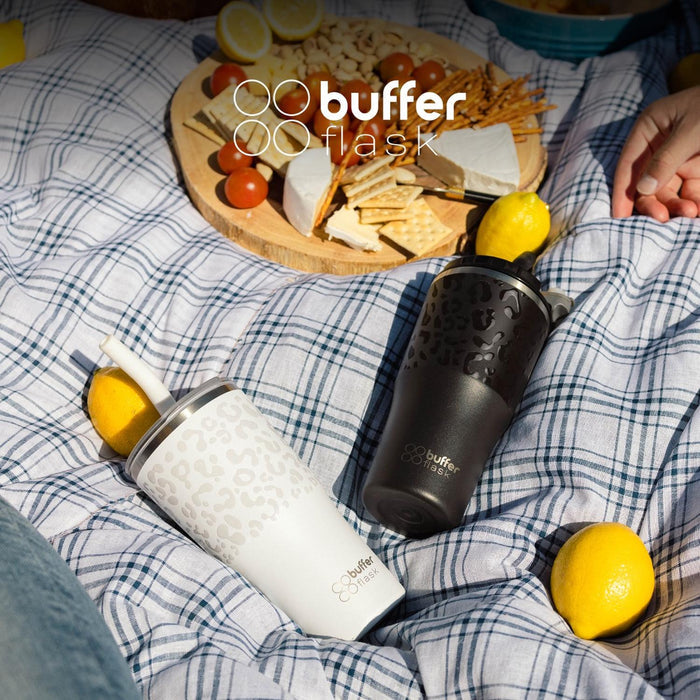 MUG VASO TERMICO BUFFER ROQUES 600ML + 2 TAPAS Y BOMBILLA