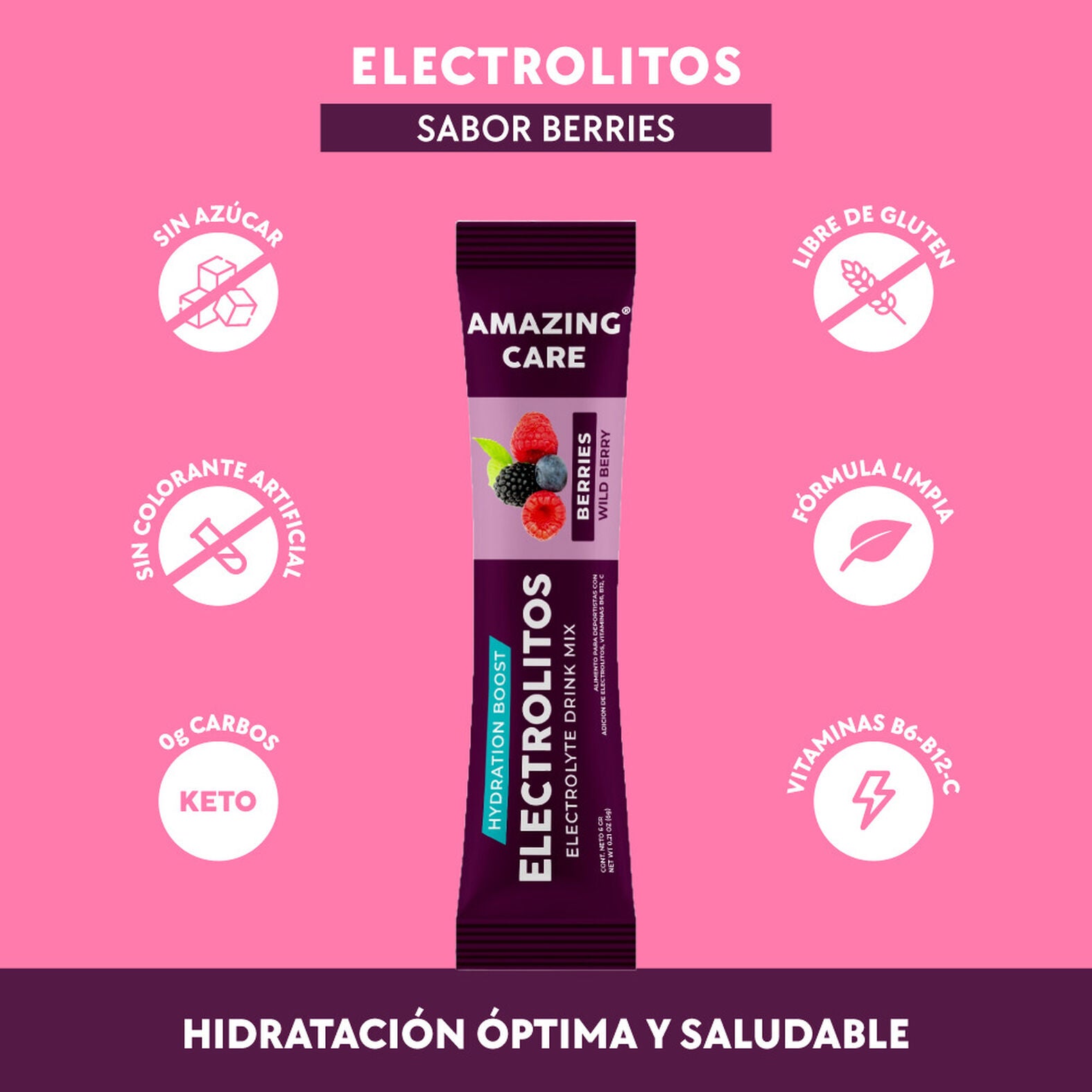Pack de 12 sobres de electrolitos/ bebida hidratante sabor berries - Pilgrim Tienda para viajeros