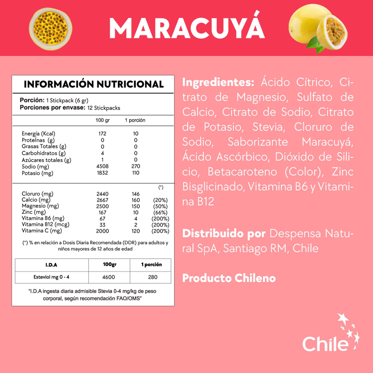 ELECTROLITOS HIDRATANTES VIAJES/JET LAG SABOR MARACUYA (1 SOBRE) - Pilgrim Tienda para viajeros