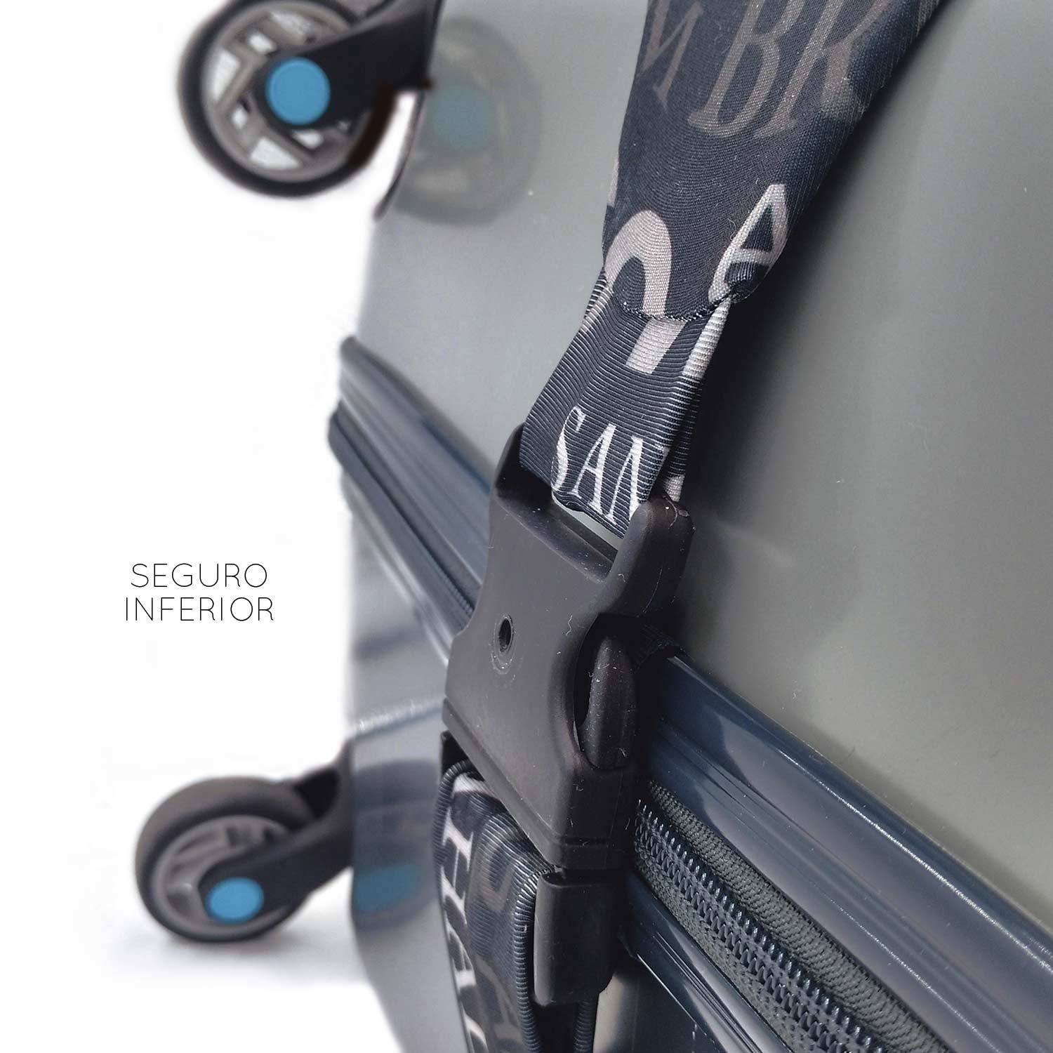 FUNDA CUBRE MALETA NEGRA LISA PERSONALIZABLE - Pilgrim Tienda para viajeros