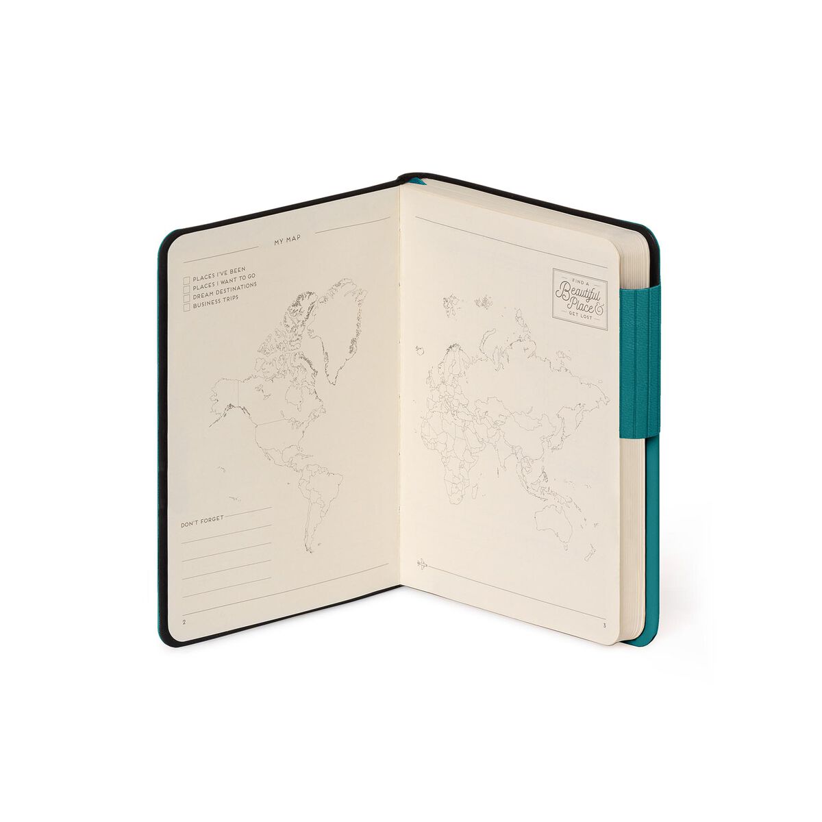 Libreta/ Bitácora de Viaje Legami color petróleo | 192 Páginas de líneas, Tapa Dura - Pilgrim Tienda para viajeros