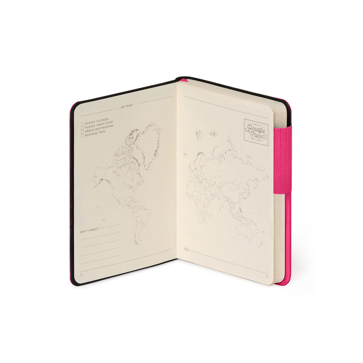 Libreta/ Bitácora de Viaje Legami color fucsia | 192 Páginas de líneas, Tapa Dura - Pilgrim Tienda para viajeros