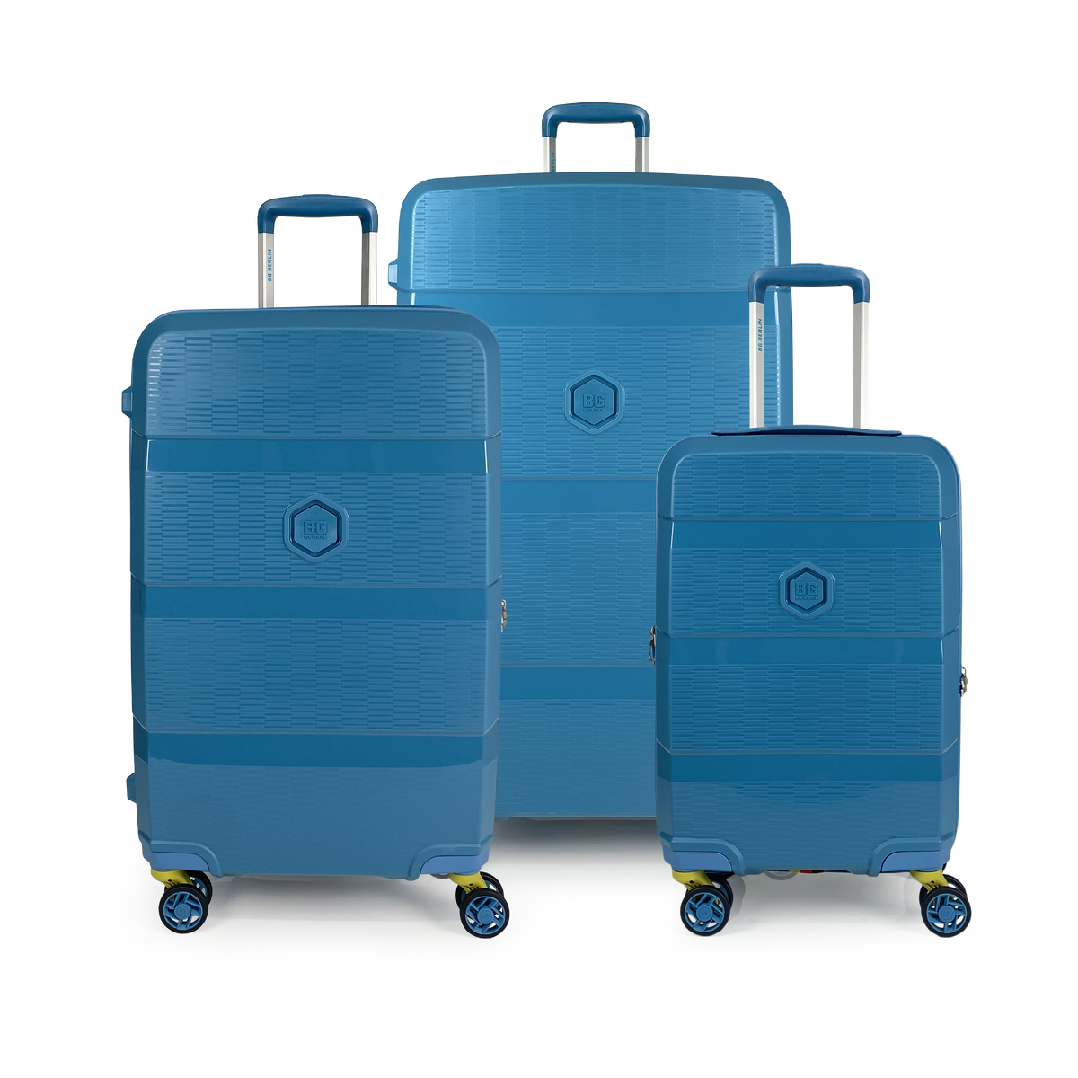 Set de 3 maletas BG Berlin ZIP² (cabina + mediana + grande) con cierre de seguridad doble