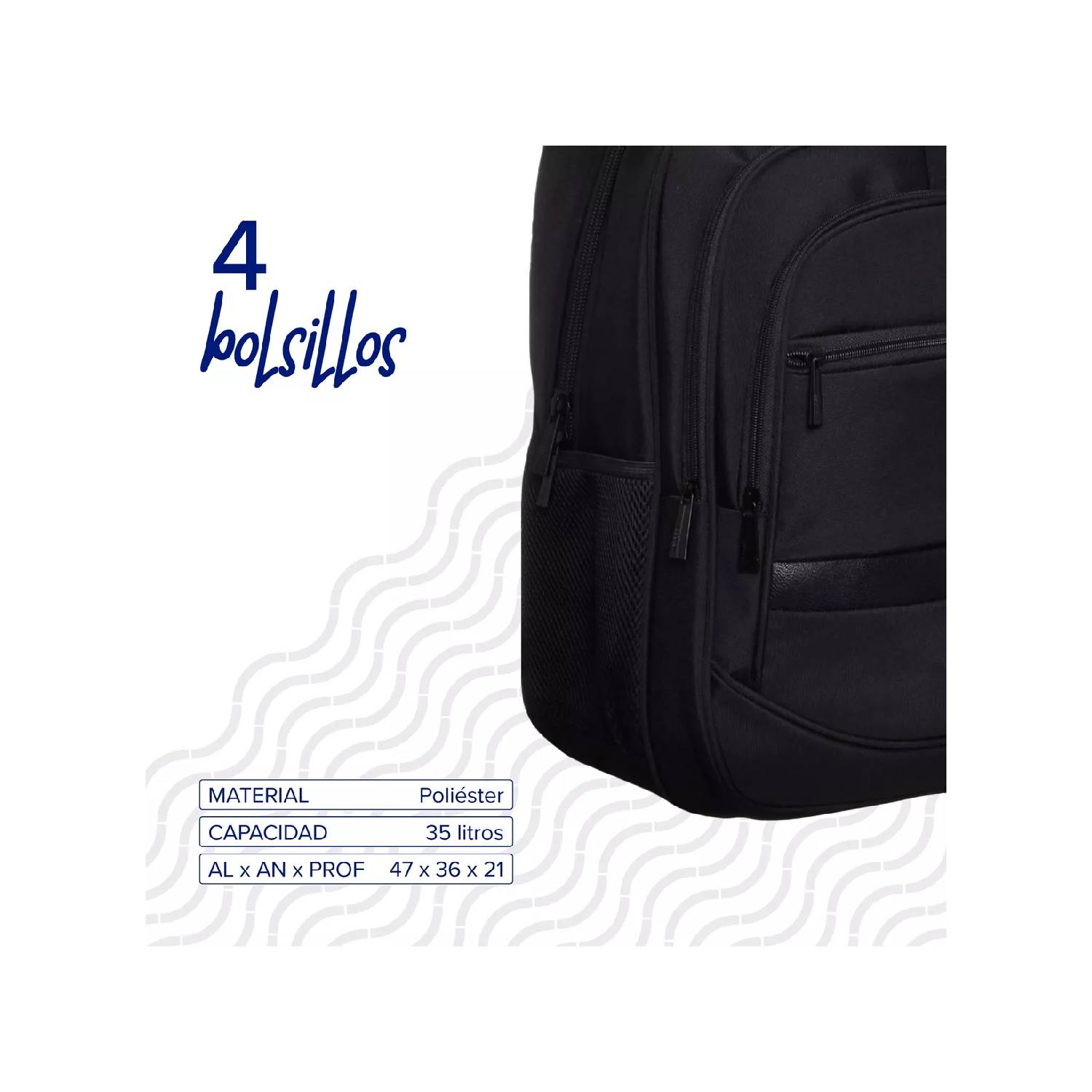 MOCHILA TRAVEL BLUE BP5654 PARA NOTEBOOK 15,6" 35 LTS NEGRA - Pilgrim Tienda para viajeros