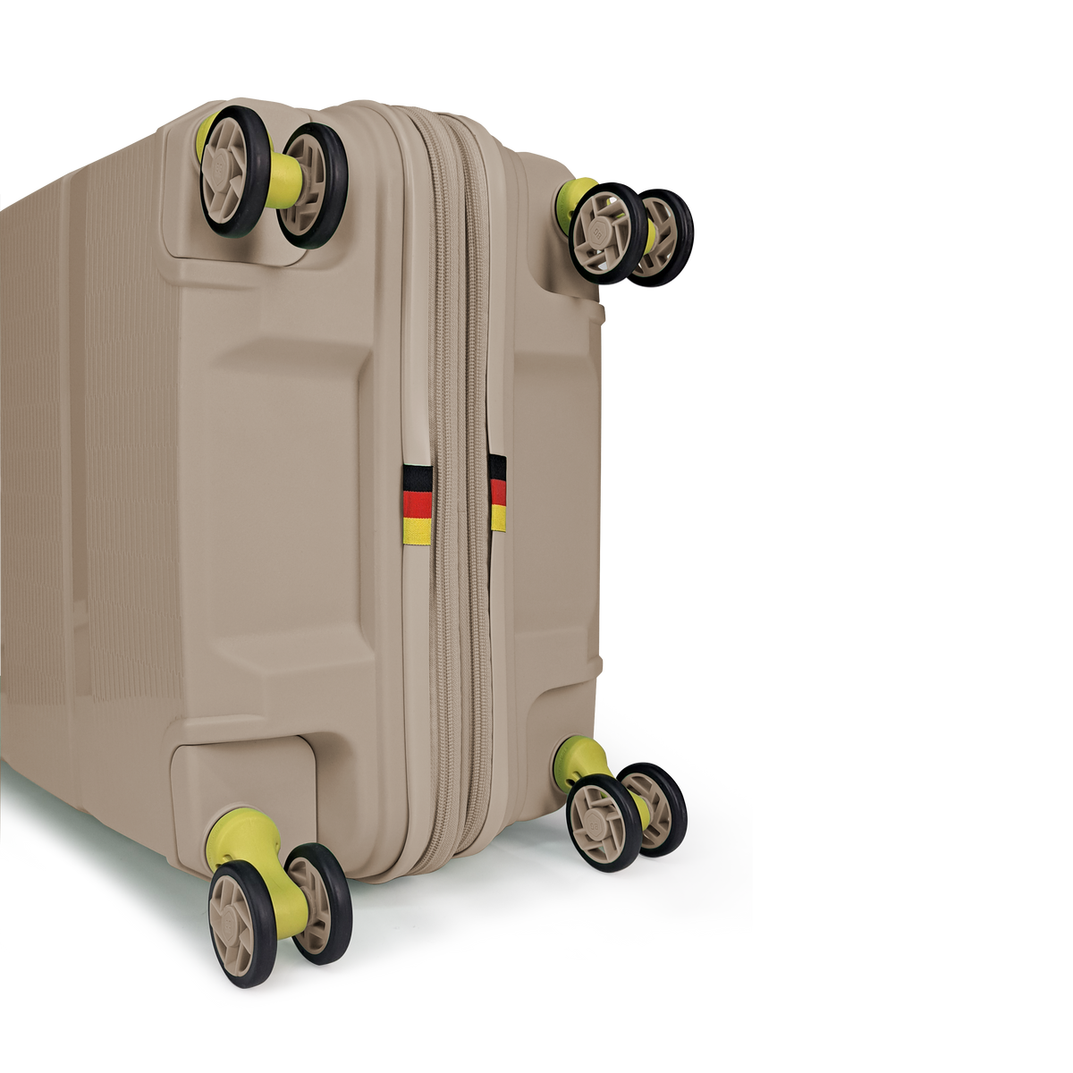 Maleta mediana BG Berlin ZIP² beige, detalle de las ruedas dobles 360°