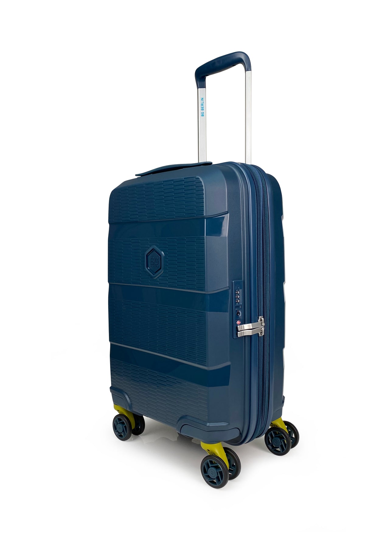 Maleta de cabina BG Berlin ZIP² 35 L (10 kg) azul marino, vista en ángulo