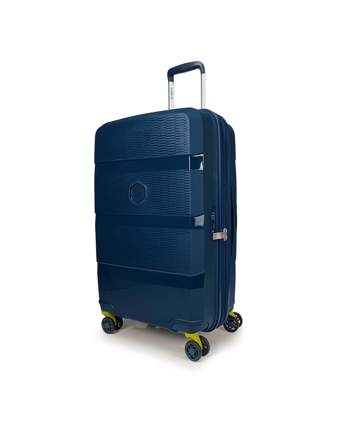 Maleta mediana BG Berlin ZIP² 81 L (18 kg) azul marino, vista en ángulo