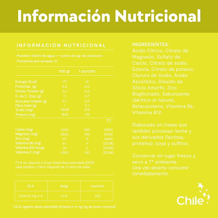 Pack de 12 sobres de electrolitos/ bebida hidratante sabor piña ZERO - Pilgrim Tienda para viajeros