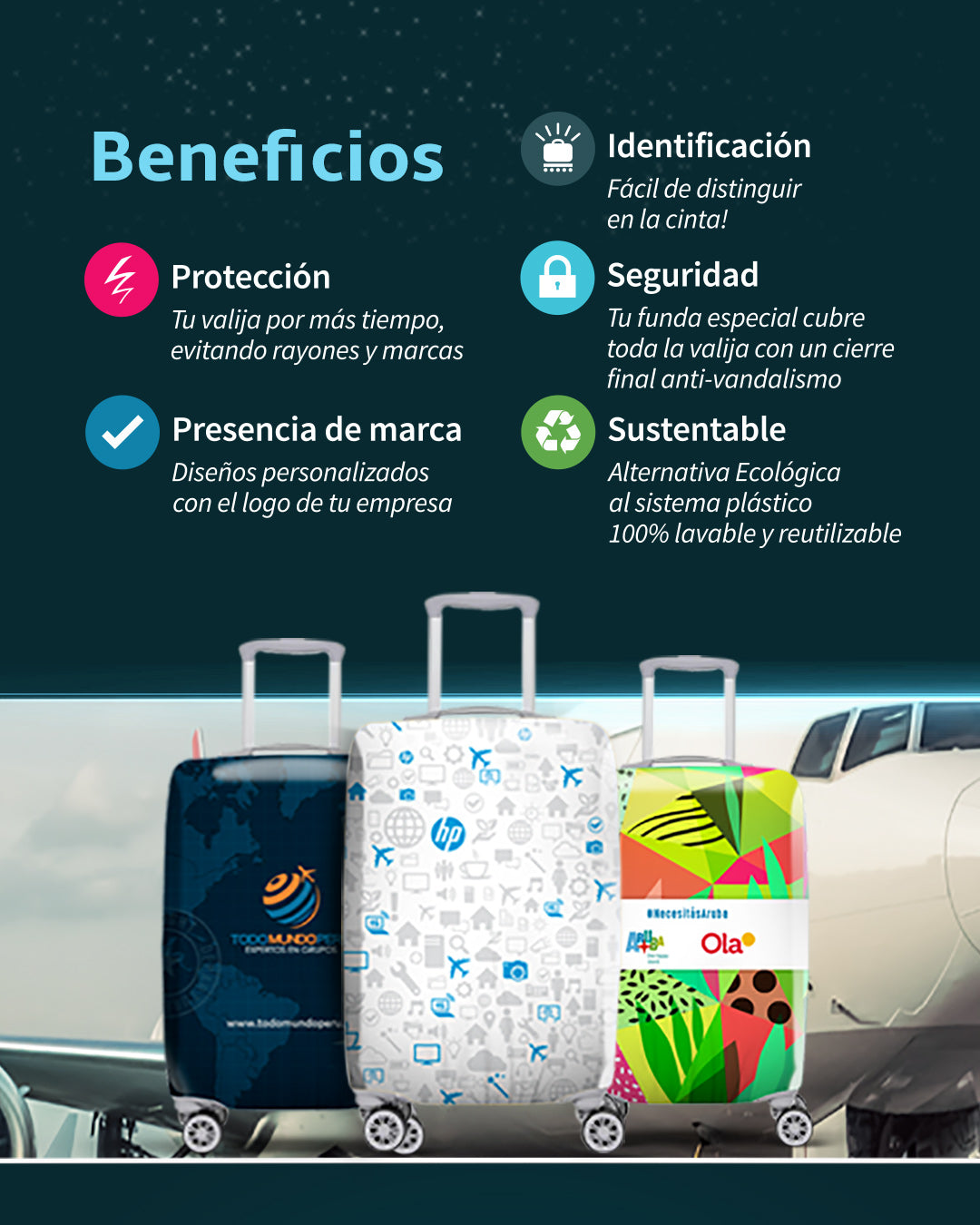 FUNDA CUBRE MALETA NEW SELLOS - Pilgrim Tienda para viajeros