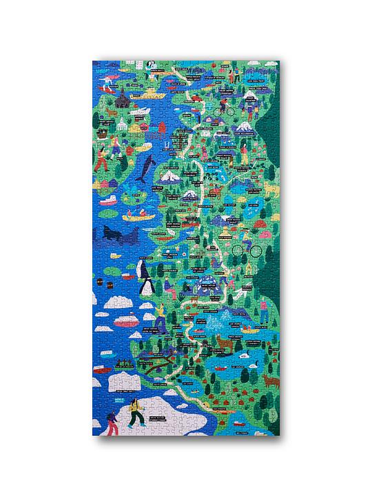 PUZZLE MAPA CARRETERA AUSTRAL 1000 PIEZAS - Pilgrim Tienda para viajeros