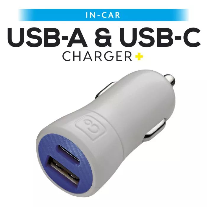 Potente Cargador de Auto USB-A y USB-C