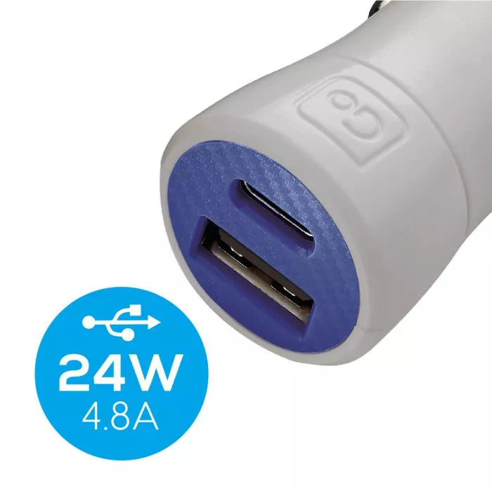 Potente Cargador de Auto USB-A y USB-C