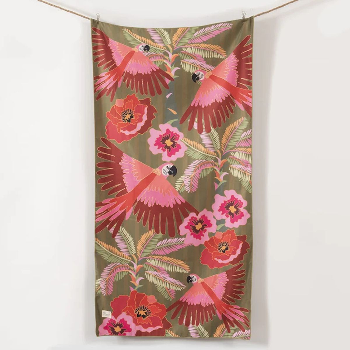 Toalla playa microfibra 90X180cms Pericos Rojos