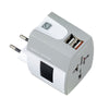 ADAPTADOR UNIVERSAL DE 4 CLAVIJAS + 2 USB-A