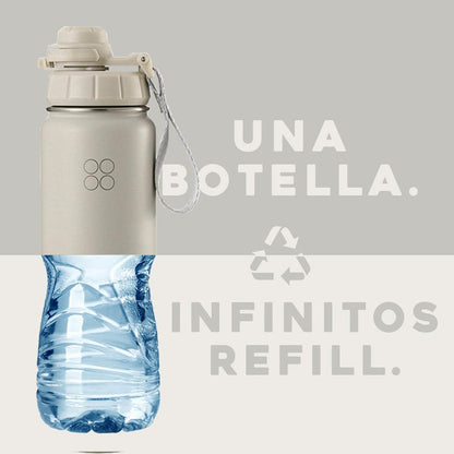 BOTELLA TERMICA BUFFER MOREA ACERO INOXIDABLE 950 ML 4 TAPAS