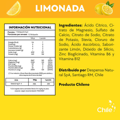 ELECTROLITOS HIDRATANTES VIAJES/JET LAG SABOR LIMONADA (1 SOBRE)