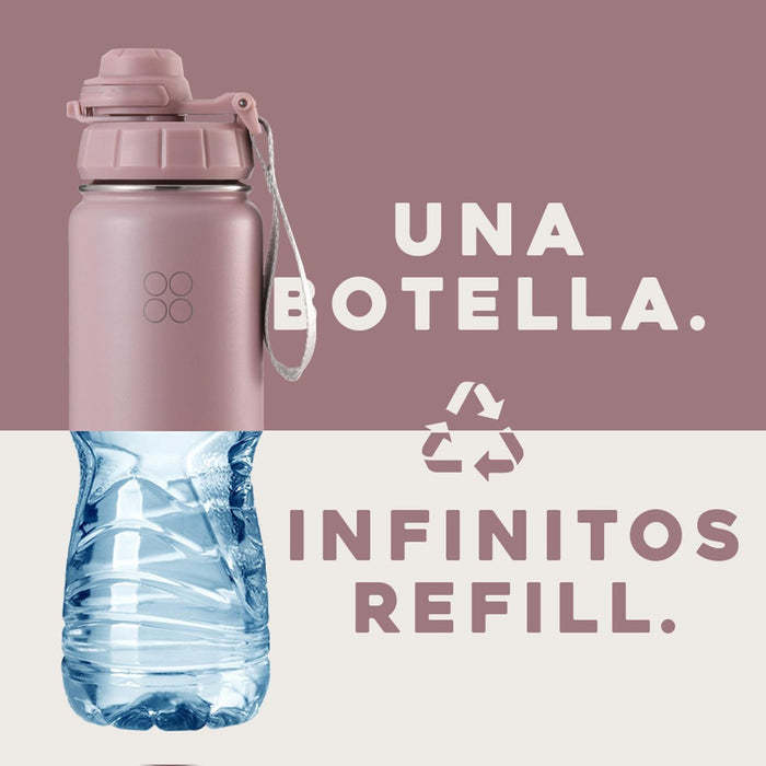 BOTELLA TERMICA BUFFER MOREA ACERO INOXIDABLE 950 ML 4 TAPAS