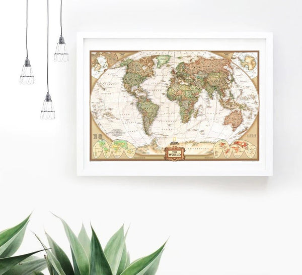 MAPA PINS ACTUALIZADO MARCO BLANCO 115 x 79 CMS (XL) - Pilgrim Tienda para viajeros