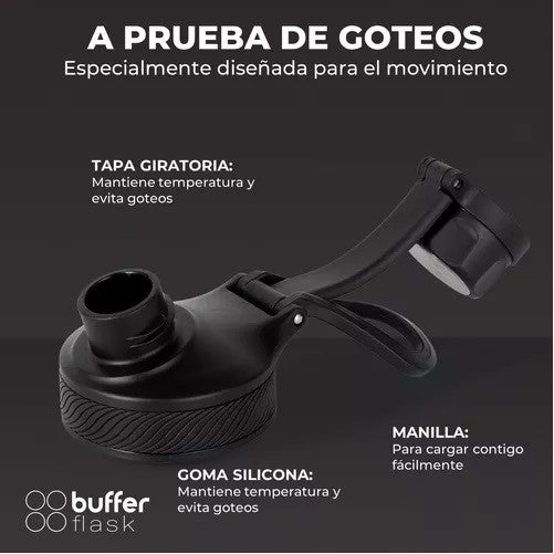 BOTELLA TERMICA BUFFER PAINE 750 ML 2 TAPAS - Pilgrim Tienda para viajeros