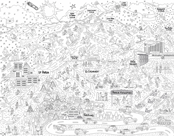 LÁMINA ILUSTRADA PARA PINTAR FARELLONES - Pilgrim Tienda para viajeros