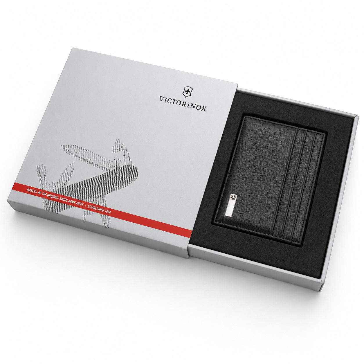 Tarjetero Cuero Rome Victorinox con clip billetes