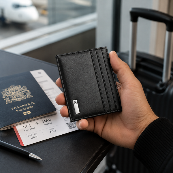 Tarjetero Cuero Rome Victorinox con clip billetes