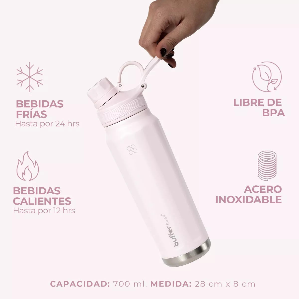 BOTELLA TERMICA BUFFER PAINE 750 ML 2 TAPAS - Pilgrim Tienda para viajeros
