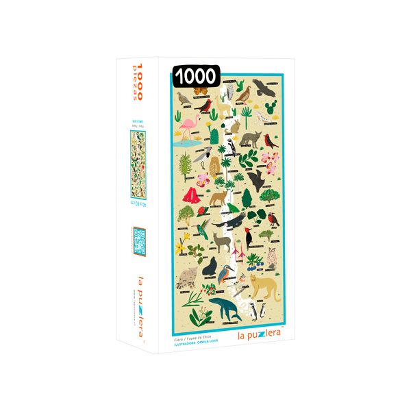 PUZZLE MAPA DE CHILE FLORA Y FAUNA 1000 PIEZAS - Pilgrim Tienda para viajeros