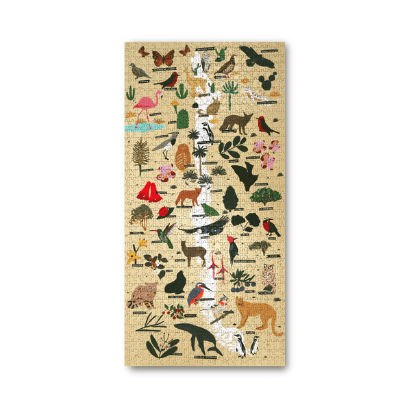 PUZZLE MAPA DE CHILE FLORA Y FAUNA 1000 PIEZAS - Pilgrim Tienda para viajeros