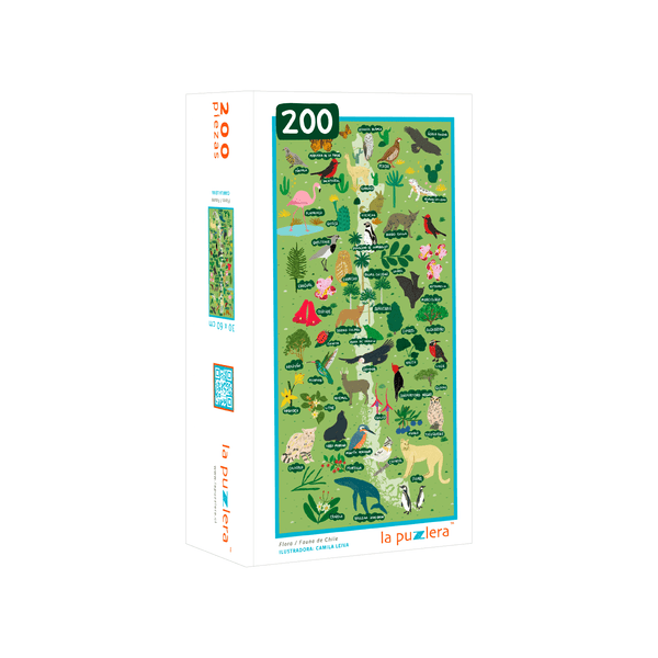 PUZZLE MAPA DE CHILE FLORA Y FAUNA 200 PIEZAS - Pilgrim Tienda para viajeros