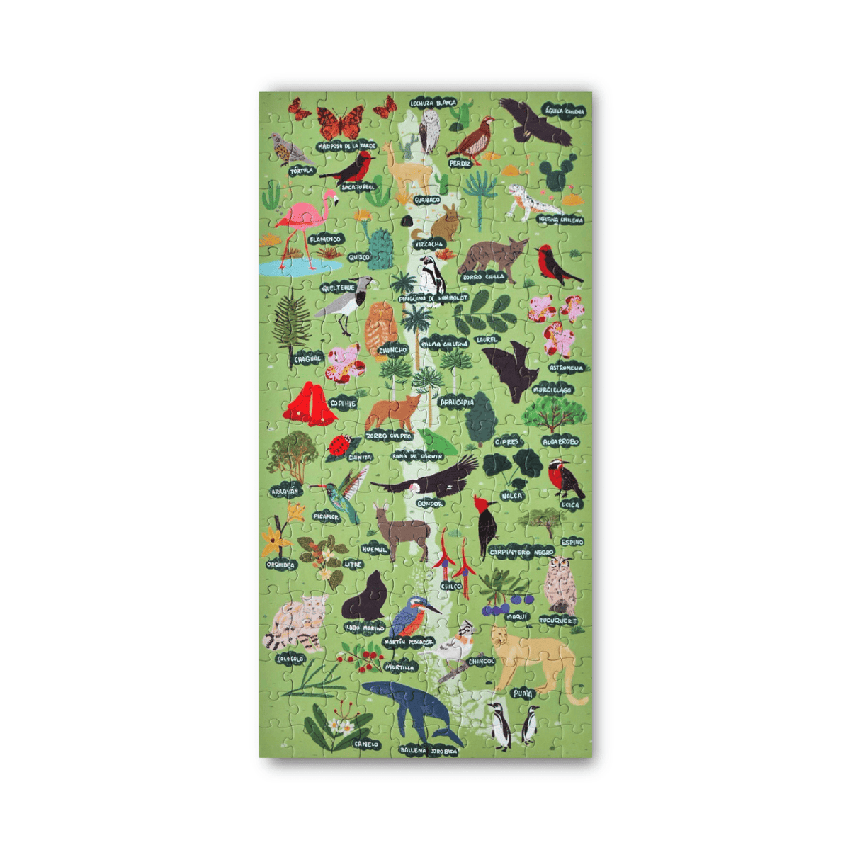 PUZZLE MAPA DE CHILE FLORA Y FAUNA 200 PIEZAS - Pilgrim Tienda para viajeros