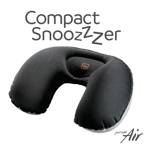 ALMOHADA INFLABLE COMPACTA NEGRO CON BOLSITA TRANSPORTE - Pilgrim Tienda para viajeros
