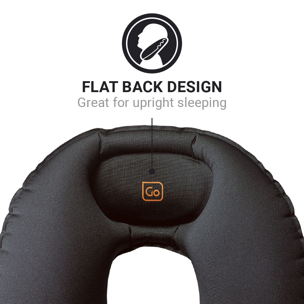 ALMOHADA INFLABLE COMPACTA NEGRO CON BOLSITA TRANSPORTE - Pilgrim Tienda para viajeros