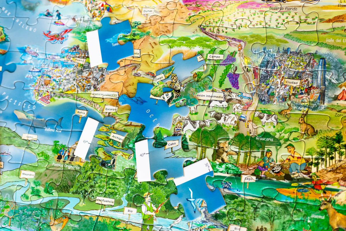 Puzzle Vocabulario Geográfico de Chile - Pilgrim Tienda para viajeros