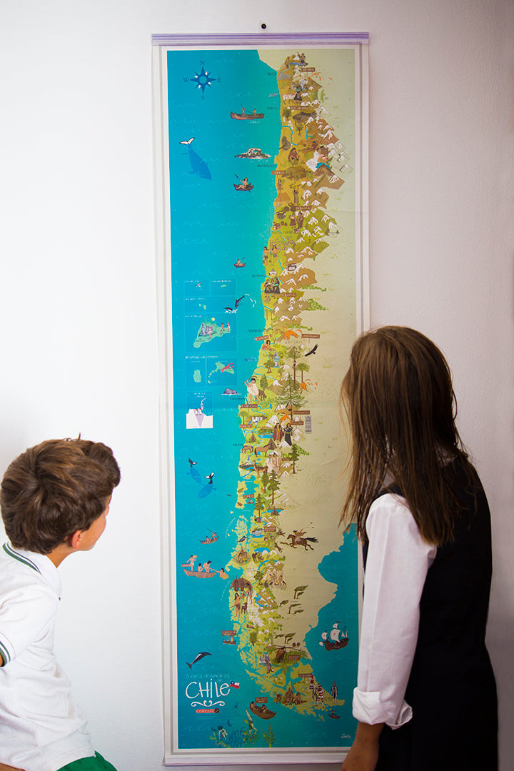 Mapa Ilustrado Pueblos Originarios de Chile - Pilgrim Tienda para viajeros