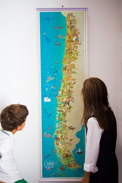 Mapa Ilustrado Pueblos Originarios de Chile