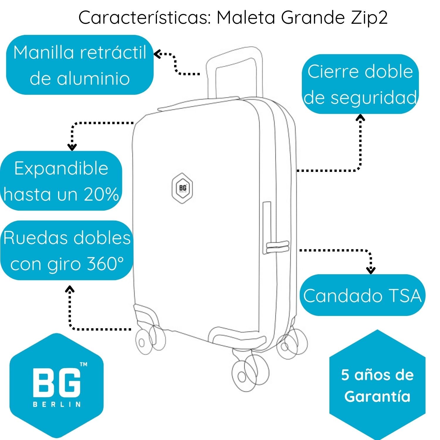 MALETA GRANDE BG BERLIN ZIP² CIERRE DE SEGURIDAD 125 LTS