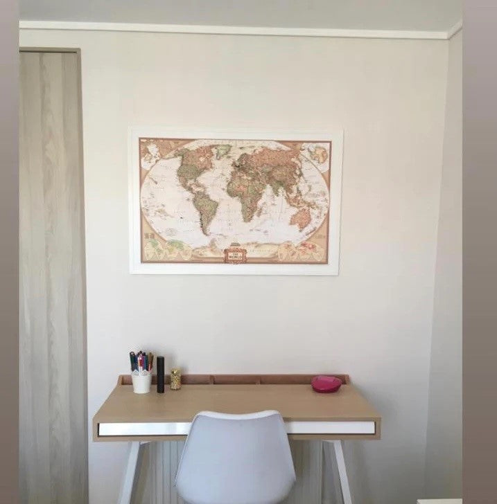 MAPA PINS ACTUALIZADO MARCO BLANCO 101 x 75 CMS (MEDIANO) - Pilgrim Tienda para viajeros