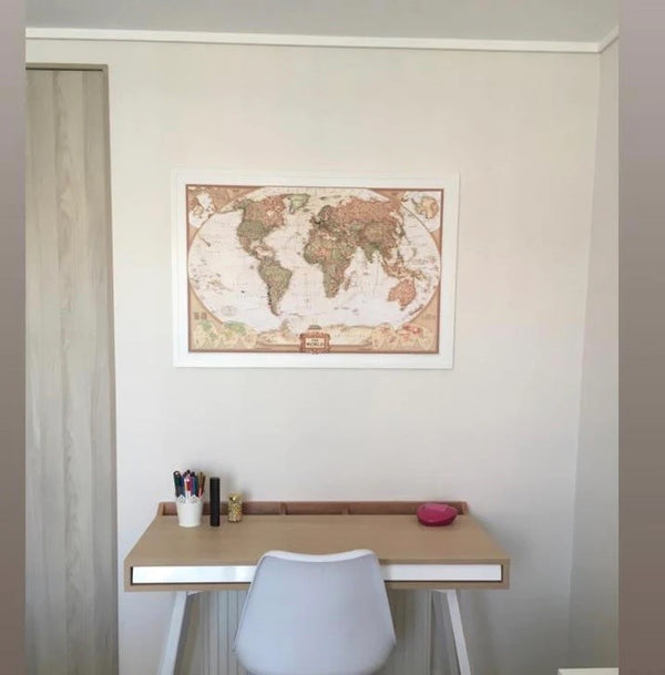 MAPA PINS ACTUALIZADO MARCO BLANCO 101 x 75 CMS (MEDIANO) - Pilgrim Tienda para viajeros