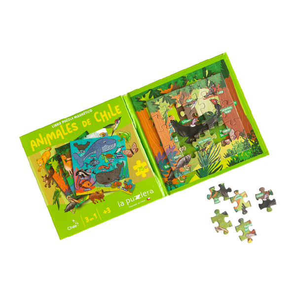 PUZZLE MAGNETICO ANIMALES DE CHILE 75 PIEZAS - Pilgrim Tienda para viajeros