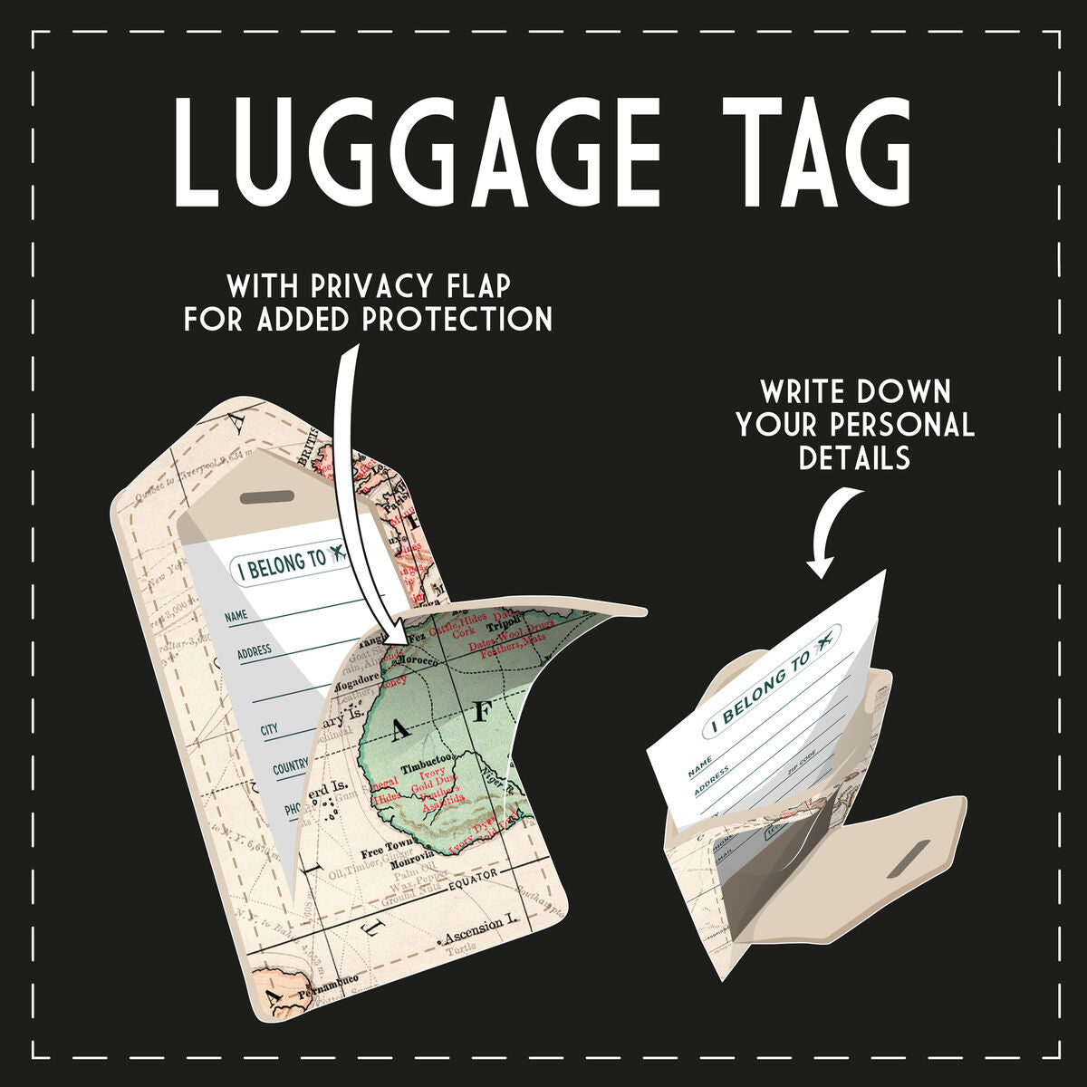 Etiqueta para Maleta Legami Travel | Identificador de Equipaje con Correa Ajustable - Pilgrim Tienda para viajeros