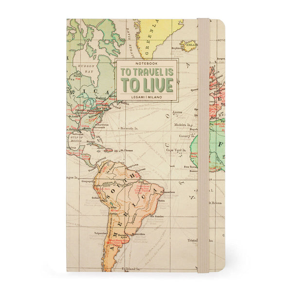 Cuaderno Mediano Legami Travel | 164 Páginas de Líneas, Tapa Dura y elástico - Pilgrim Tienda para viajeros