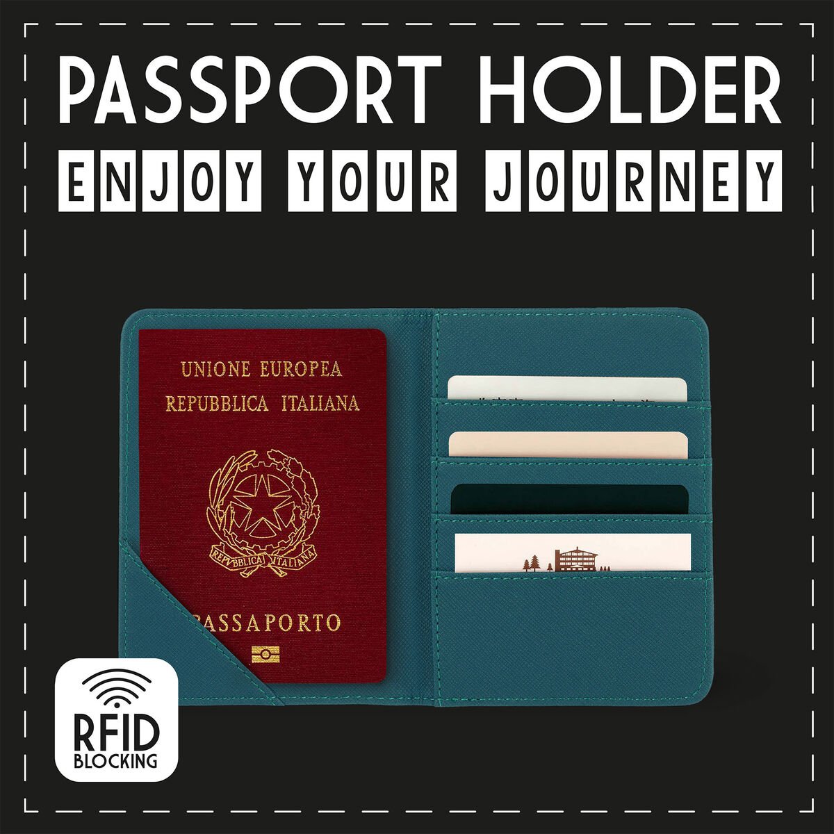 PORTA PASAPORTE RFID LEGAMI AZUL - Pilgrim Tienda para viajeros