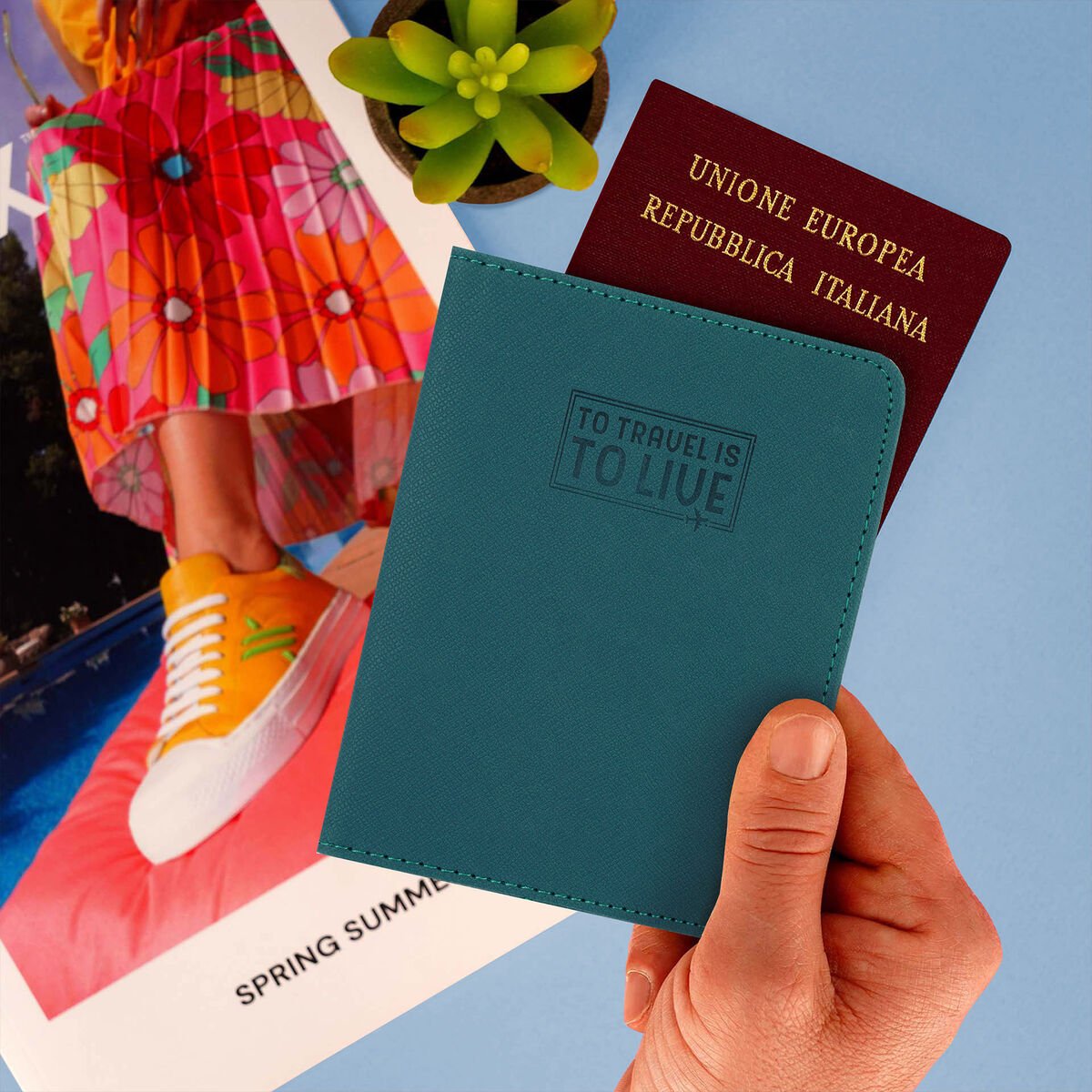 PORTA PASAPORTE RFID LEGAMI AZUL - Pilgrim Tienda para viajeros