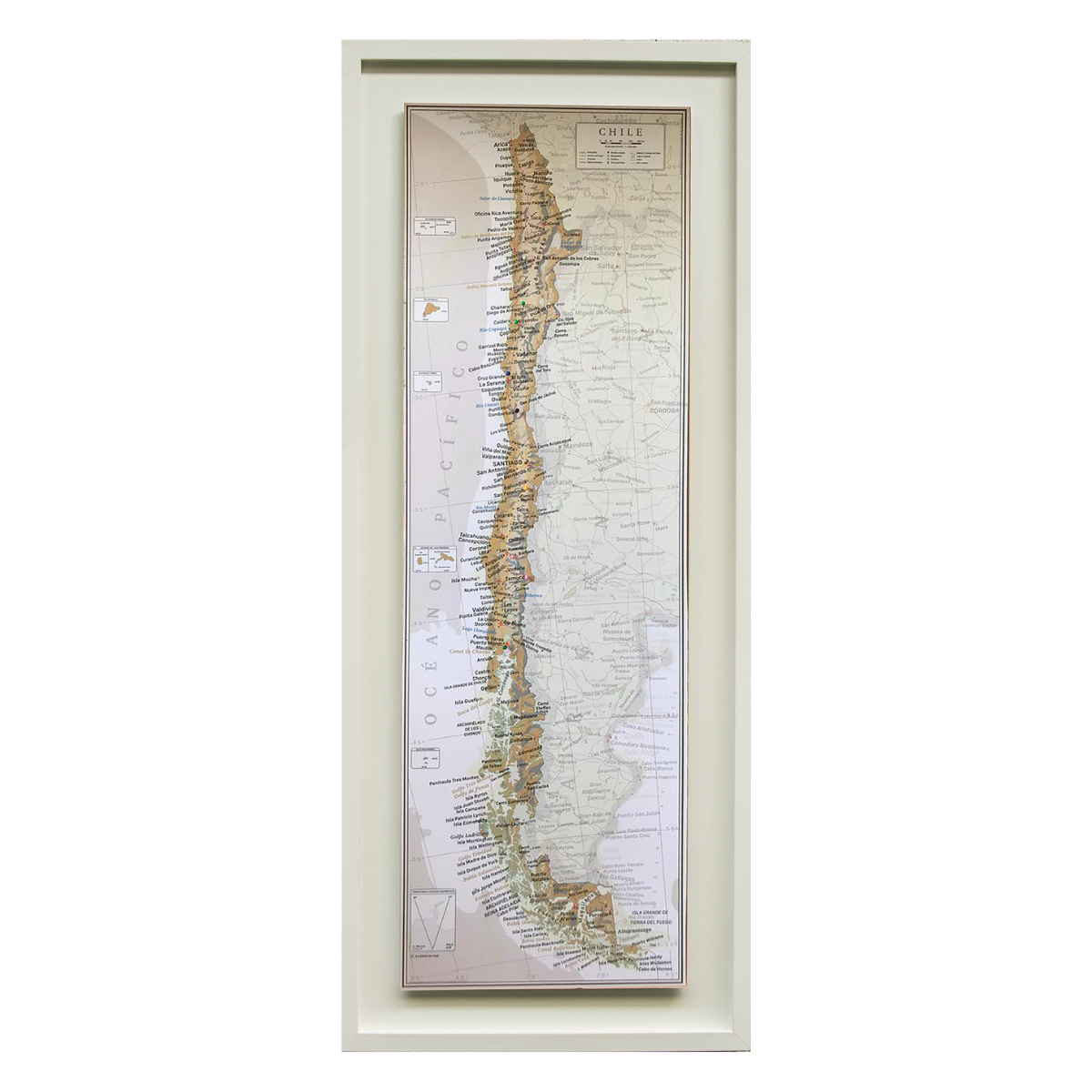 MAPA PINS CHILE MARCO BLANCO