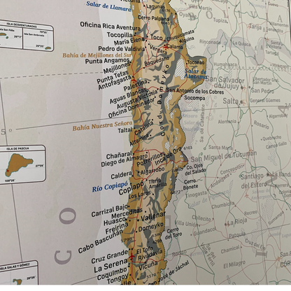 MAPA PINS CHILE MARCO DORADO