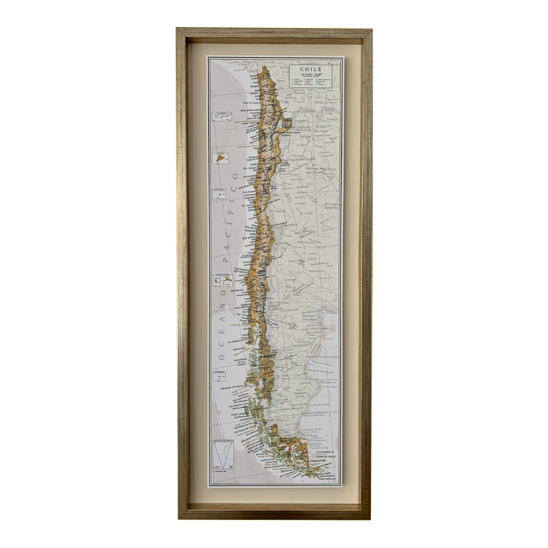 MAPA PINS CHILE MARCO DORADO
