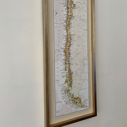 MAPA PINS CHILE MARCO DORADO
