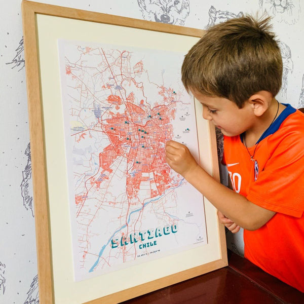 MAPA PINS SANTIAGO RETRO MARCO ALMENDRA